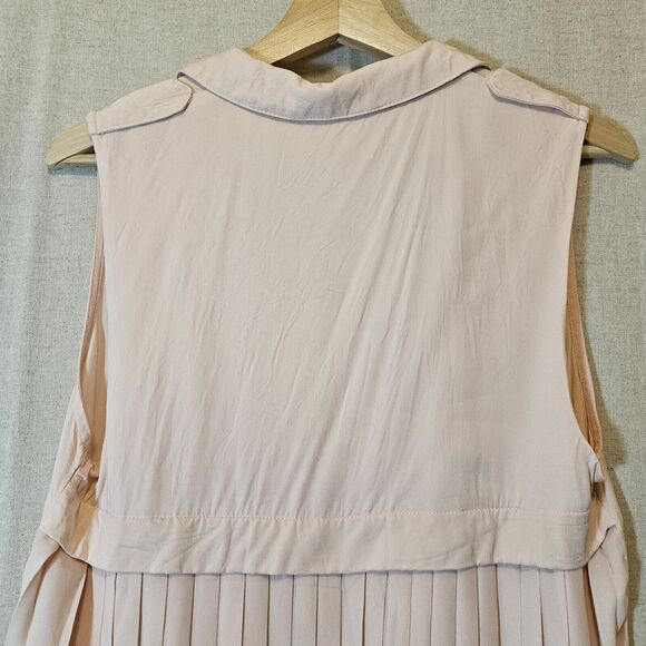 Philosophy Women's Vest Long Duster Pleated Pink Pockets Open Front Boho Small - Picture 7 of 11